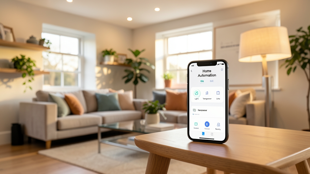 Matter smart lighting UK home with compatible smart bulbs in a modern British living room