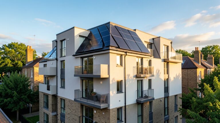 Balcony solar panels installed on a leasehold flat in the UK during 2026