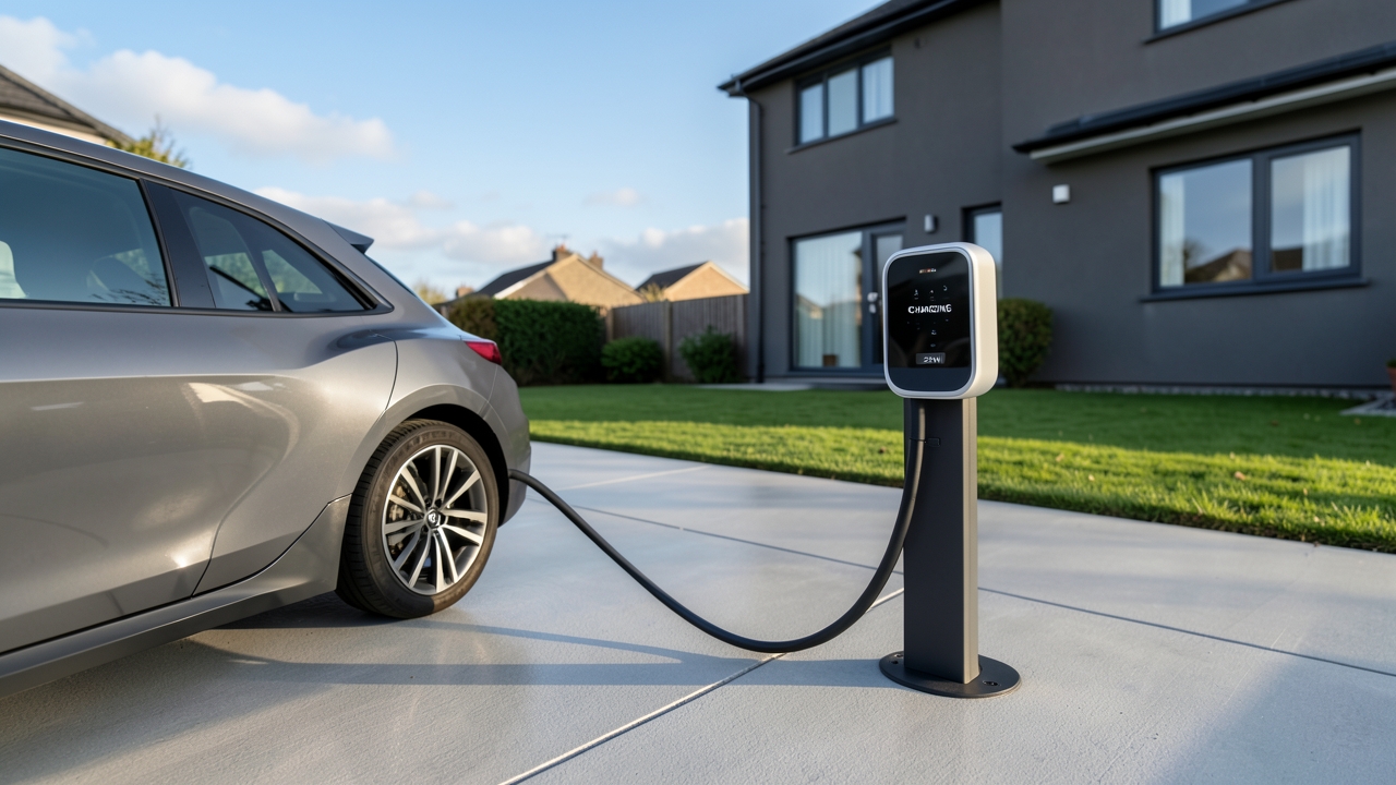 Example of an EV charger installation showing the total costs for home units in the UK