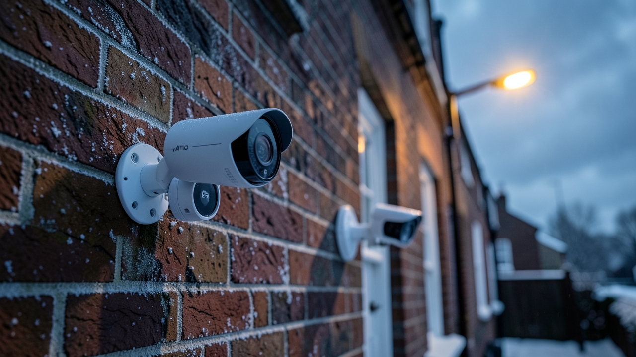 Ring and Arlo winter smart cameras UK performing in low light and frosty conditions