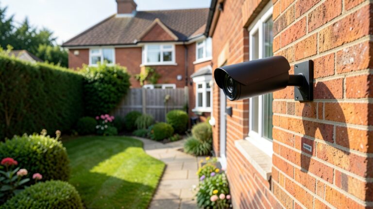 Smart security camera on a UK home for GDPR compliance