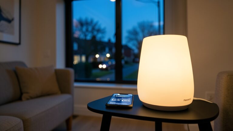 Smartphone app showing EV charger and smart lighting sync automation for energy savings.
