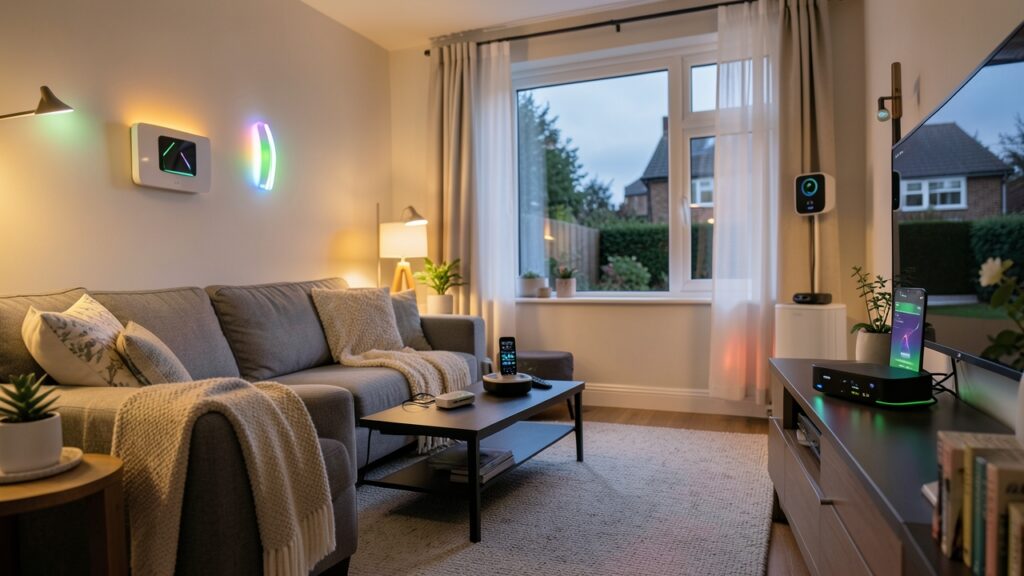 Matter protocol Zigbee integration hub connecting smart devices in a UK home setup