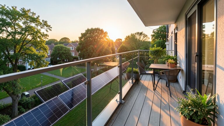 Tenant solar panel installation UK on a rented flat balcony