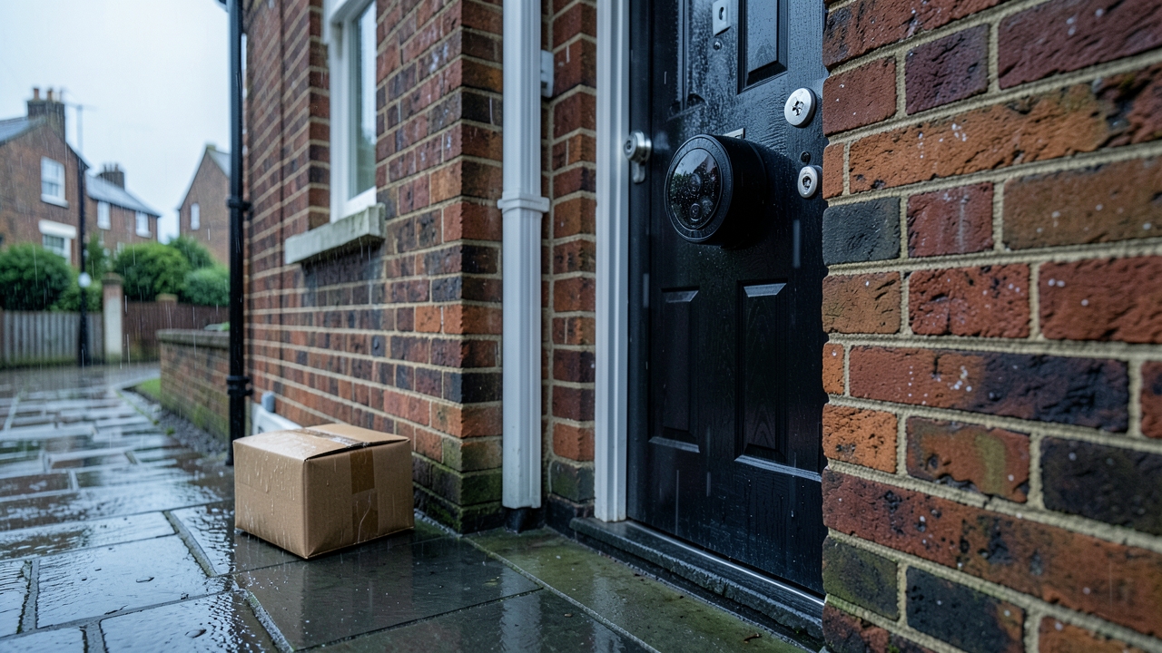 Smart doorbell for porch pirate detection in heavy British rainfall