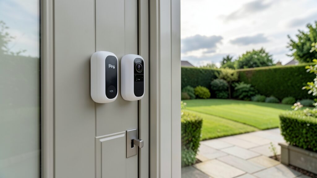 Ring vs Hive GDPR UK comparison of smart doorbell privacy features on a residential entrance