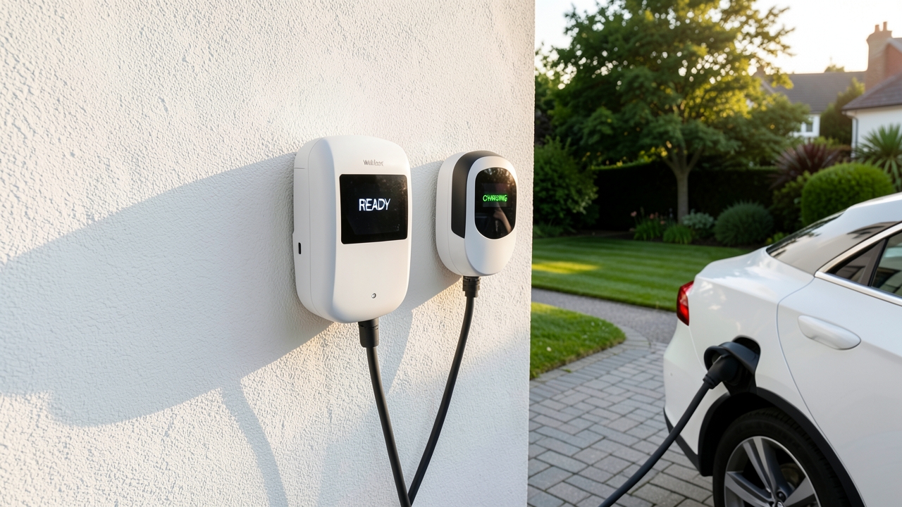 Wallbox and Pod Point EV chargers installed at a UK home, illustrating cost comparison for 2026
