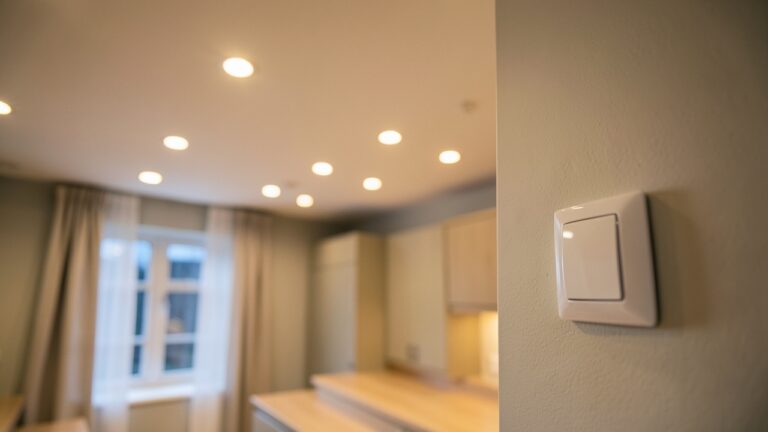 Smart bulbs vs smart switches compared under GU10 downlights in a UK kitchen