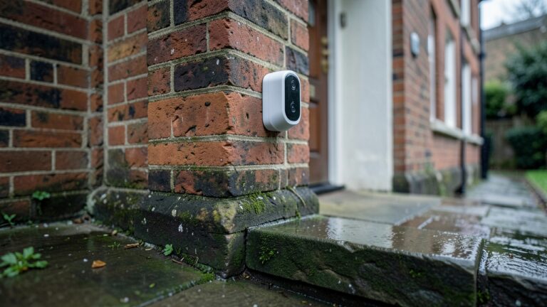 Smart doorbell UK Victorian house comparison: Ring, Eufy and Arlo fitted to a brick period terrace wall